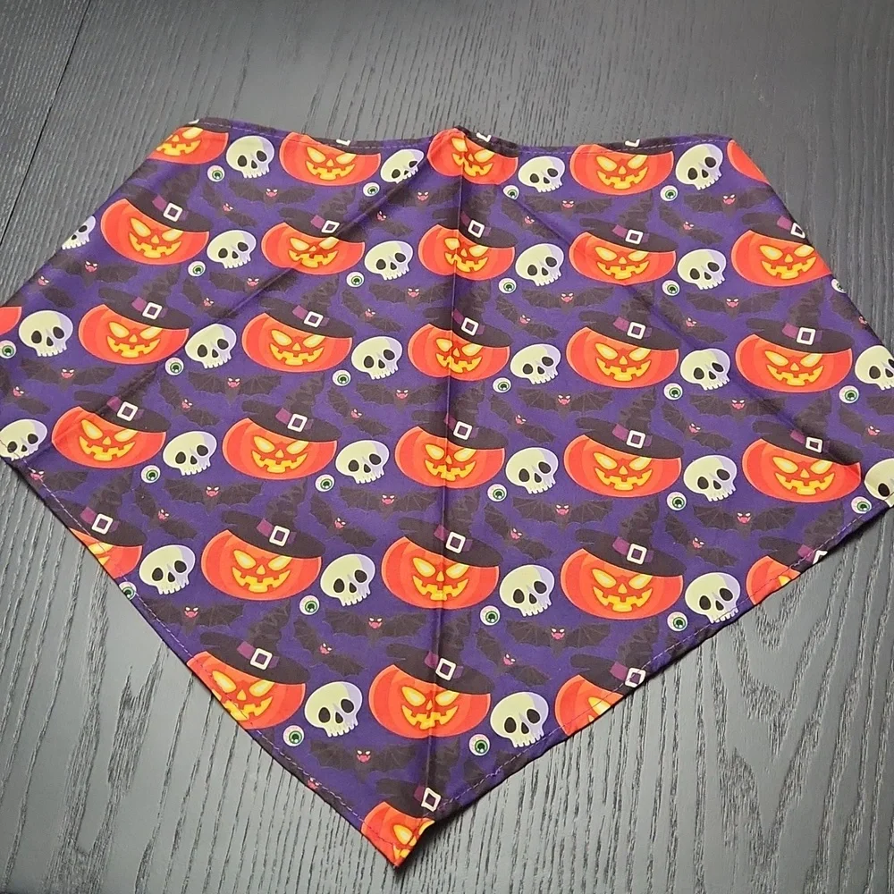 Halloween Skull and Pumpkin Pet Bandana